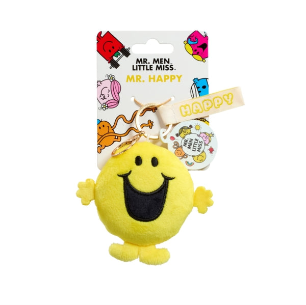 Mr Happy Keychain, Book and Cushion Gift Set