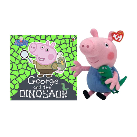 Peppa Pig George Dinosaur Book and Beanie Toy Gift Set